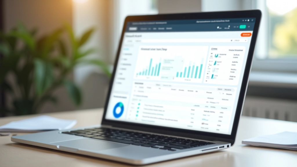 Écran d'ordinateur affichant un portefeuille SCPI avec graphiques de rendement et allocation d'actifs